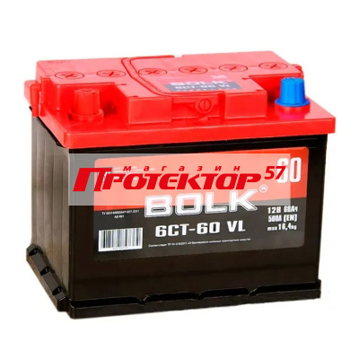 Аккумулятор BOLK Standart 60 А/ч L+ прямая EN500A 242x175x190 Стандартные