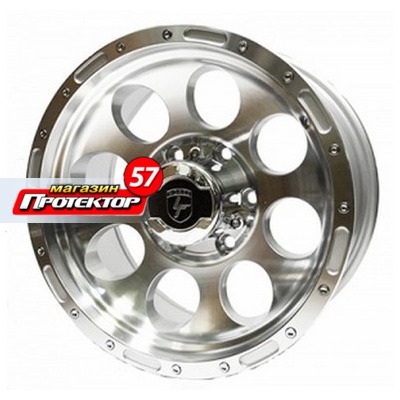 Диск 8x15 6x139.7 ET-5 D110 LF Works LF087 Silver Full Machine Chrome Rivets