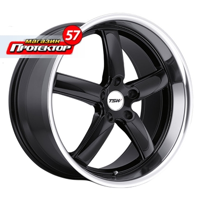 Диск 8x17 5x114.3 ET40 D76 TSW Stowe Gloss Black Mirror Lip