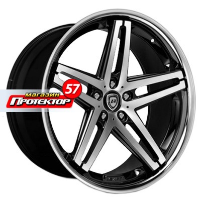 Диск 9x22 5x108 ET32 D74.1 Lexani R5 Black/Machined/Chrome Lip