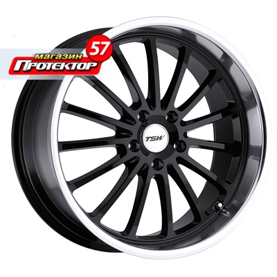 Диск 8x17 5x114.3 ET40 D76 TSW Zolder Gloss Black Mirror Lip