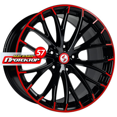 Диск 10.5x20 5x130 ET55 D71.6 Eta Beta Piuma C Black Shiny Special Edition Red Spec