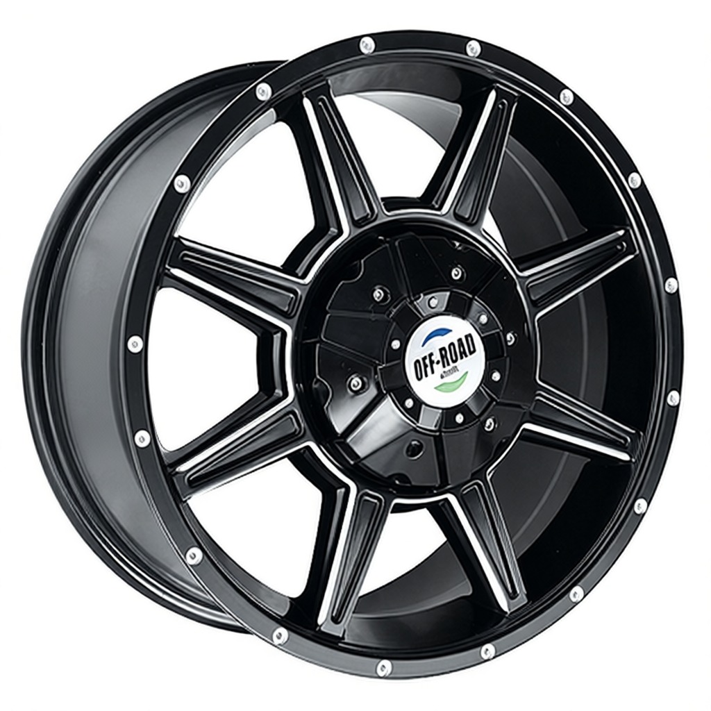 Диск 8x17 6x139.7 ET10 D110 Off-Road-Wheels штамп черный с серебром