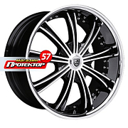 Диск 8.5x20 5x112 ET35 D74.1 Lexani LX19 Black/Machined/Chrome Lip