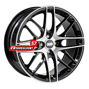 Диск 7.5x17 5x112 ET46 D57 BBS CS Black + Diamond Cut