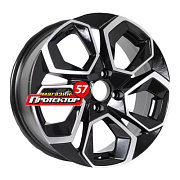 Диск 6.5x16 5x114.3 ET45 D67.1 KDW KD1620 Black Front Polished