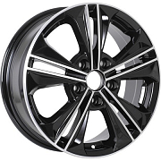 Диск 6x16 5x114.3 ET43 D67.1 KDW KD1635 Black Front Polished