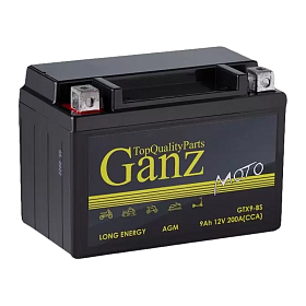 Аккумулятор Ganz AGM 9 А/ч L+ Прямая EN200A 152x87x107 Болтовые мото