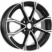 Диск Литой 6x15 PCD 4x100 ET45 D54.1 KDW KD1590 Black_Front_Polish