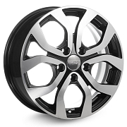 Диск 6.5x16 5x114.3 ET50 D66.1 KDW KD1632 Black Front Polished