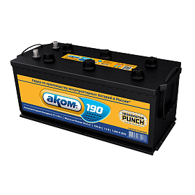 Аккумулятор Akom Standart 190 А/ч L+ Прямая полярность EN1200A 513x223x215 Стандартные