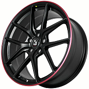 Диск Литой 9.5x19 PCD 5x112 ET35 D66.6 KoKo Kuture SL547 Full Matte Black + Red Lip