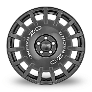 Диск 8x18 5x112 ET48 D75 OZ Racing Rally Racing Dark Graphite + Silver Lettering