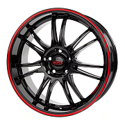 Диск 8x18 5x112 ET48 D70.1 Dotz Shift pinstripe red BKRL