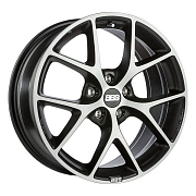 Диск 8.5x19 5x112 ET46 D82 BBS SR Platinum Matt Black Lip Polished
