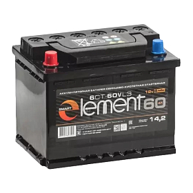 Аккумулятор Smart Element 60 А/ч L+ Прямая EN500A 242x175x190 Стандартные