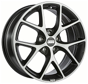 Диск 7.5x17 5x114.3 ET42 D82 BBS SR Grey Diamond Cut