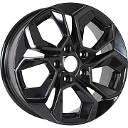 Диск 6.5x16 5x114.3 ET45 D67.1 KDW KD1631 Black Front Polished
