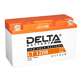 Аккумулятор Delta Battery AGM 8 А/ч L+ Прямая полярность EN110A 150x66x95 Болтовое мото