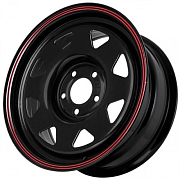 Диск 8x16 5x139.7 ET-10 D110.1 Grizzly штамп Shinning Black With 2 Red Line